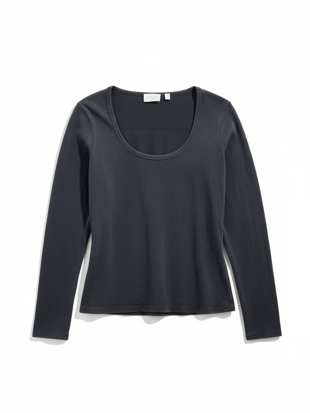 Cyrus Essentials Ribbed Long Sleeve Top Gray – Size L